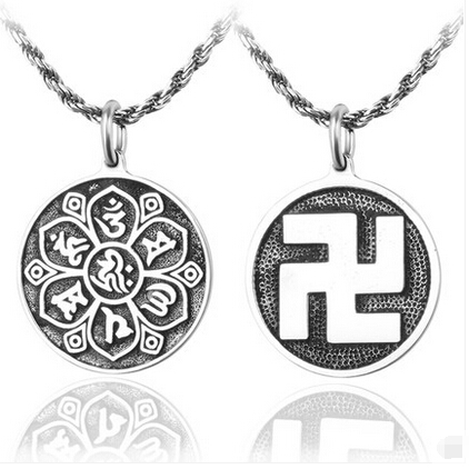 Thailand Silver 925 OM MANI PADME HUM Lucky Pendant Gift For Man